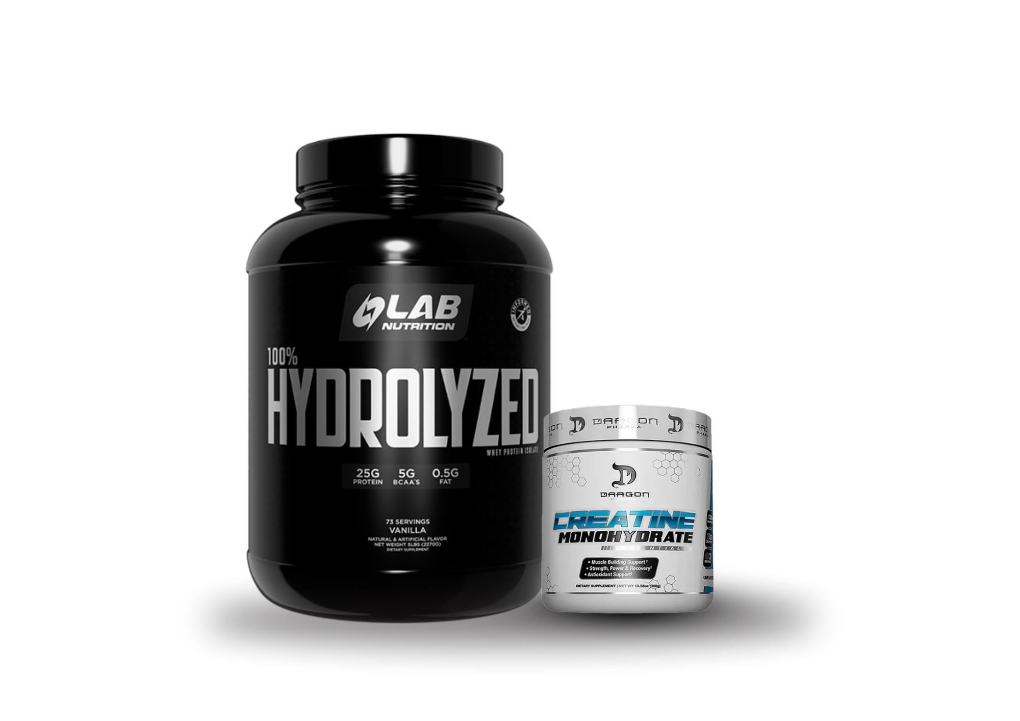 HIDROLIZADA LAB 5LB VAINILLA + CREATINA DRAGON PHARMA 300GR